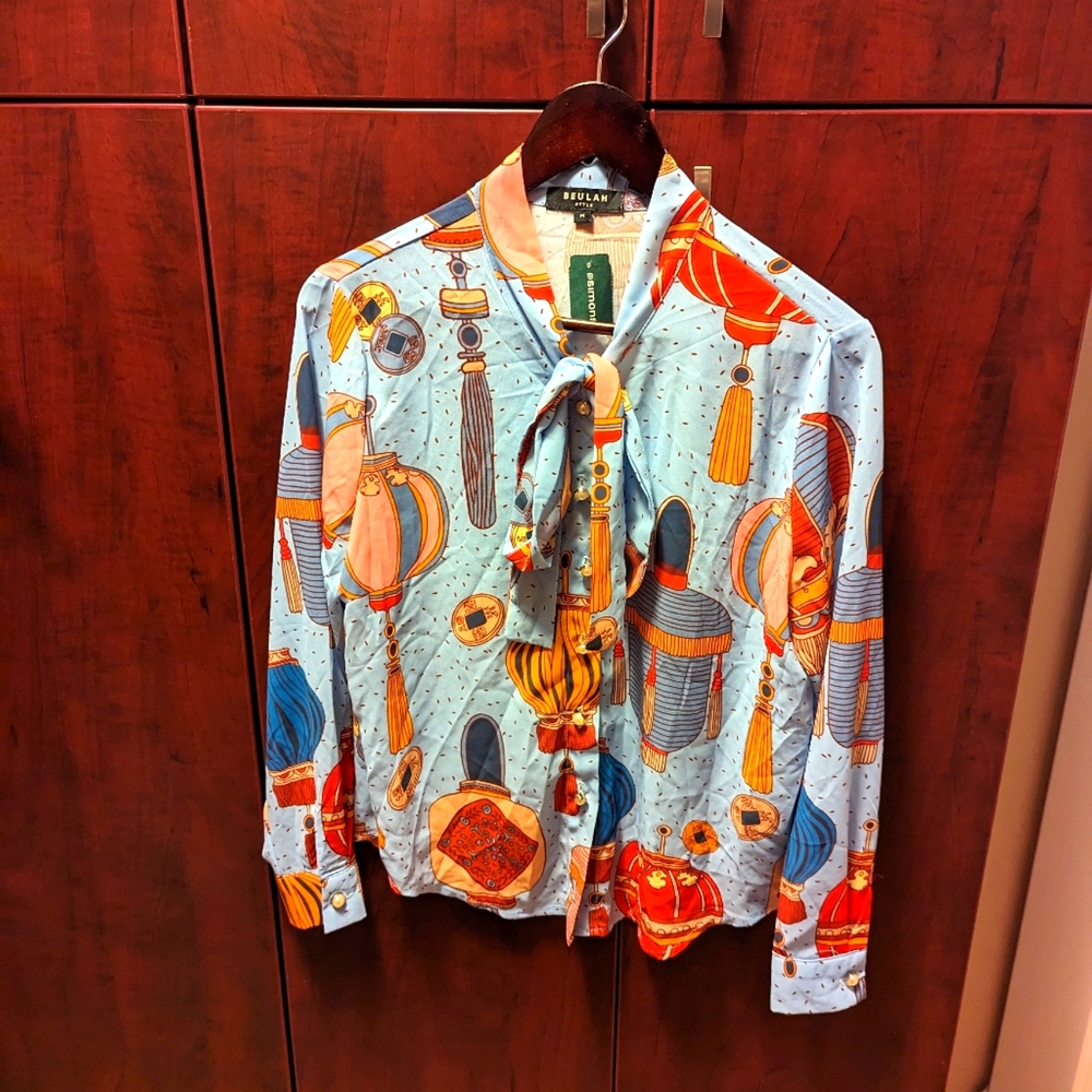 Beulah tie blouse